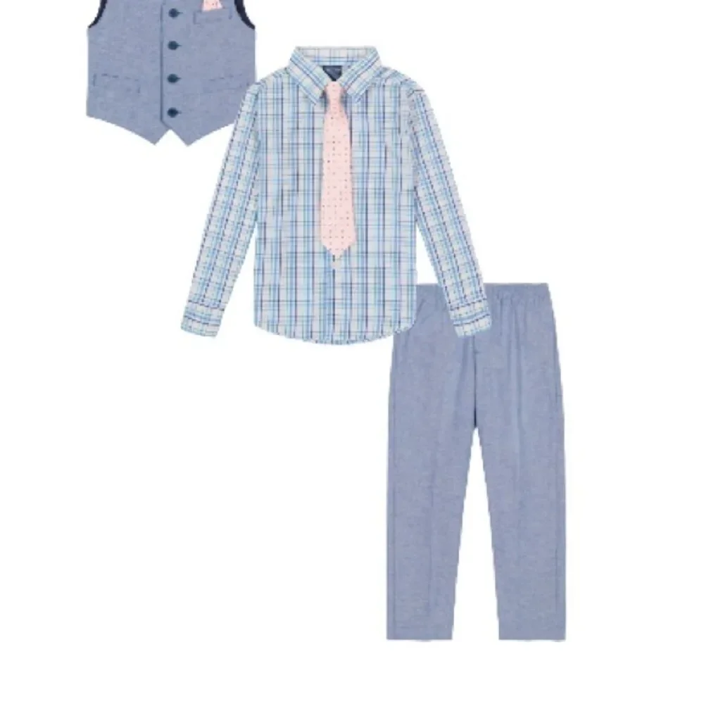 Nautica Little Boys 4-Pc. Linen Look Vest Set Boys jacket and suit